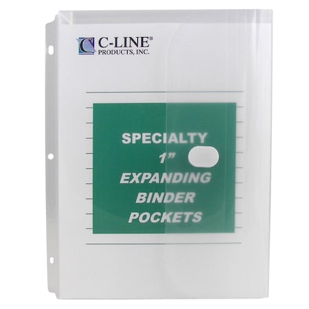 C-Line Products Heavyweight Poly Binder Pockets, Clear, 11" x 8.5", PK10 33747
